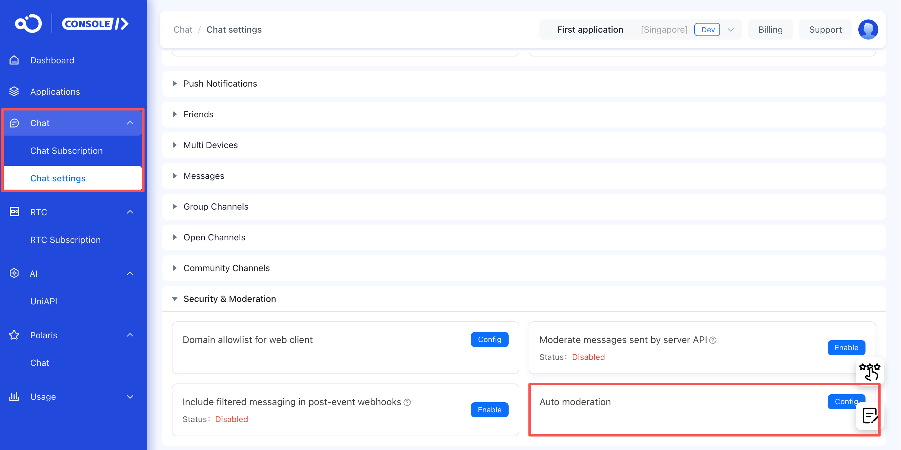 Enable auto moderation