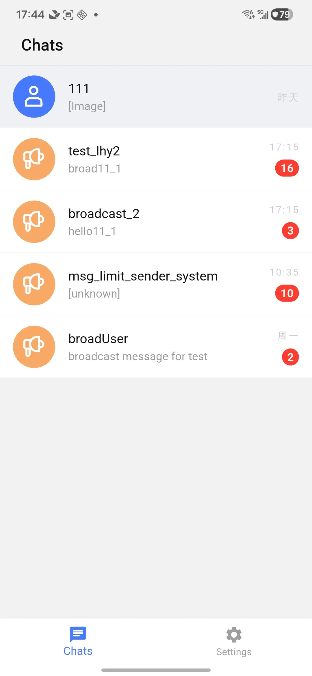 Channel list page