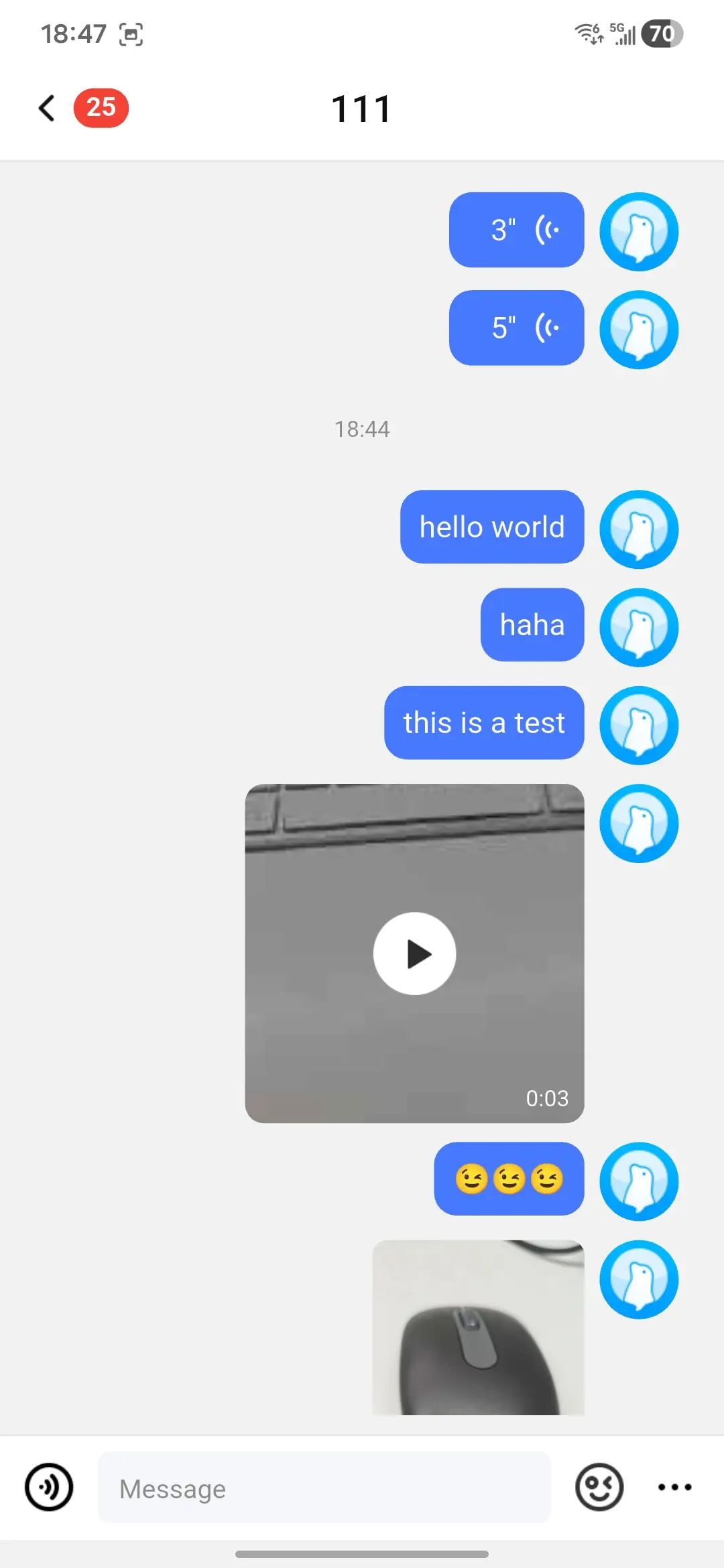 Direct channel chat page
