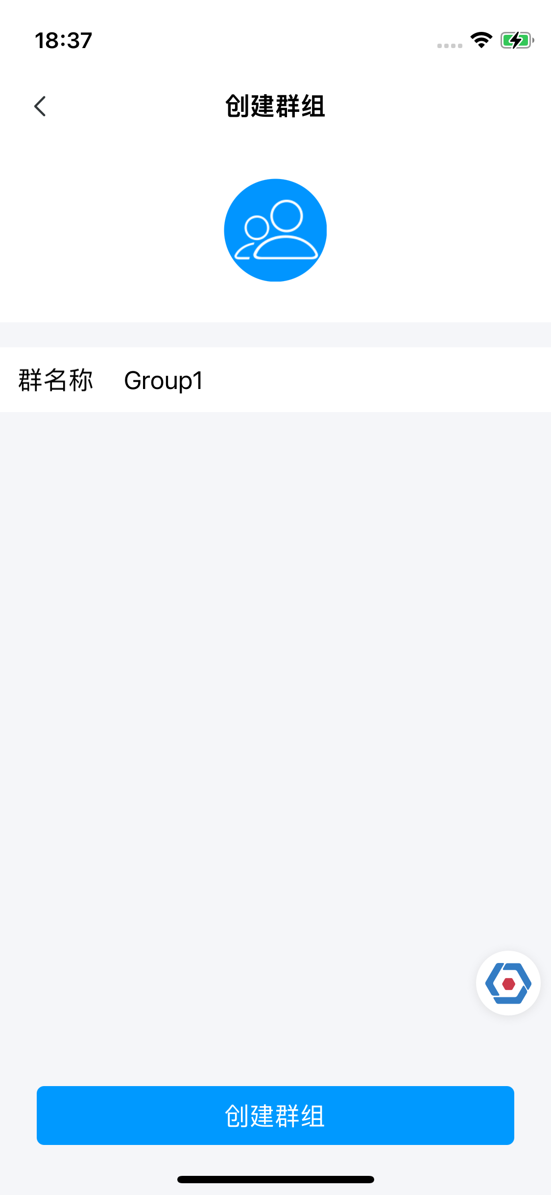 Create group page