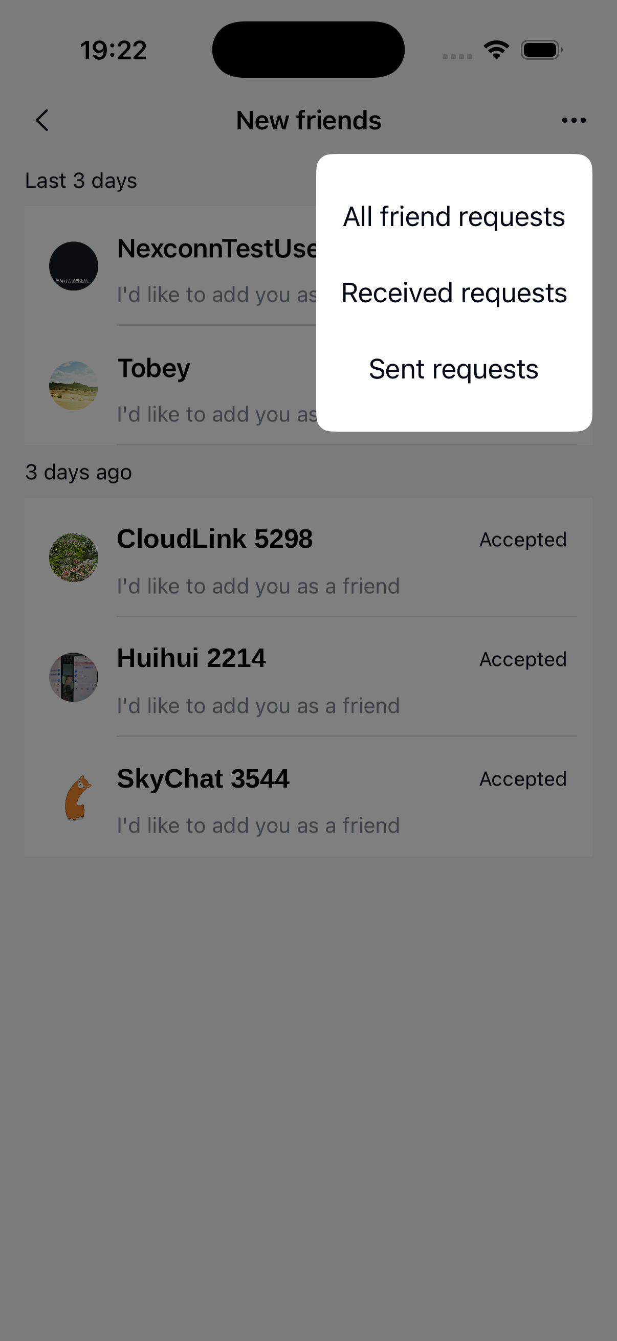 Friend request details
