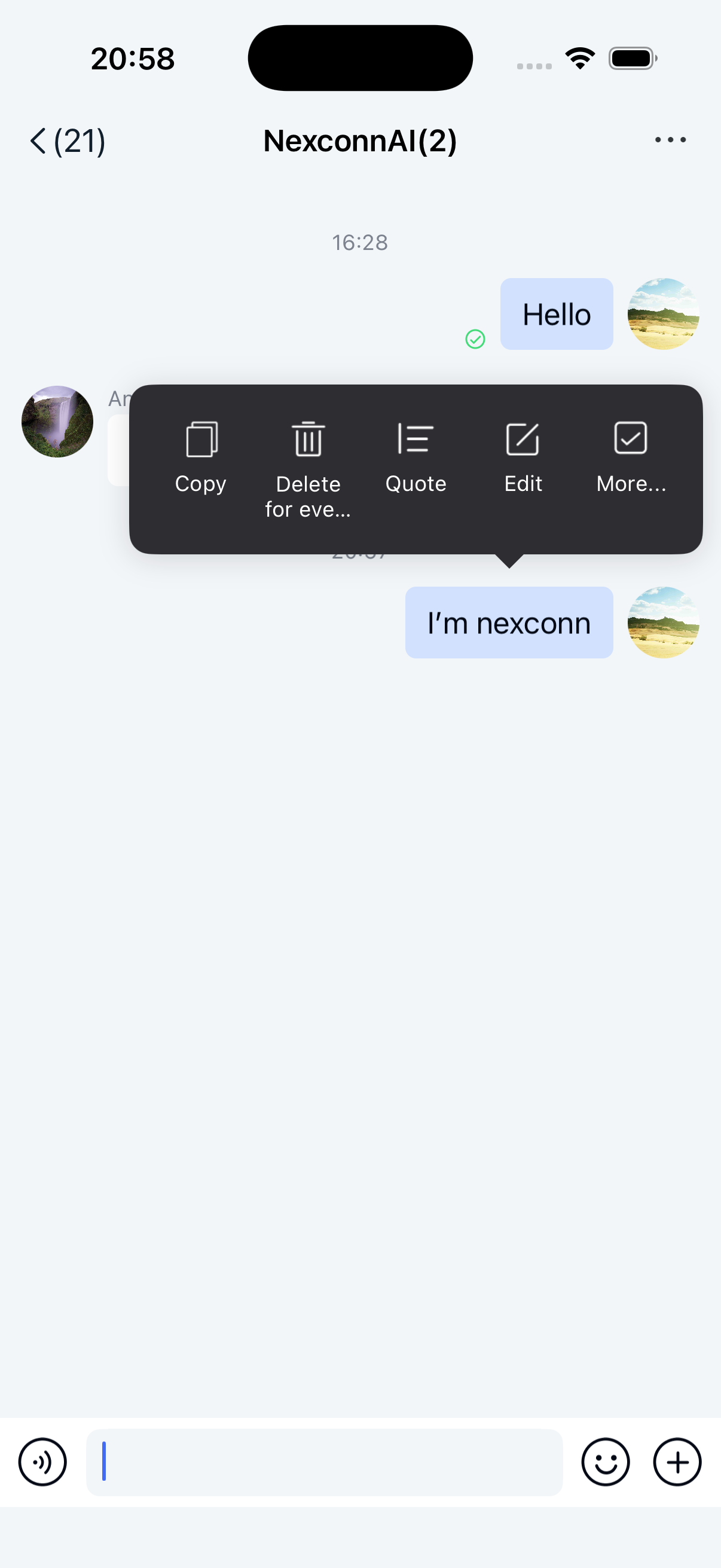 Edit message entry point